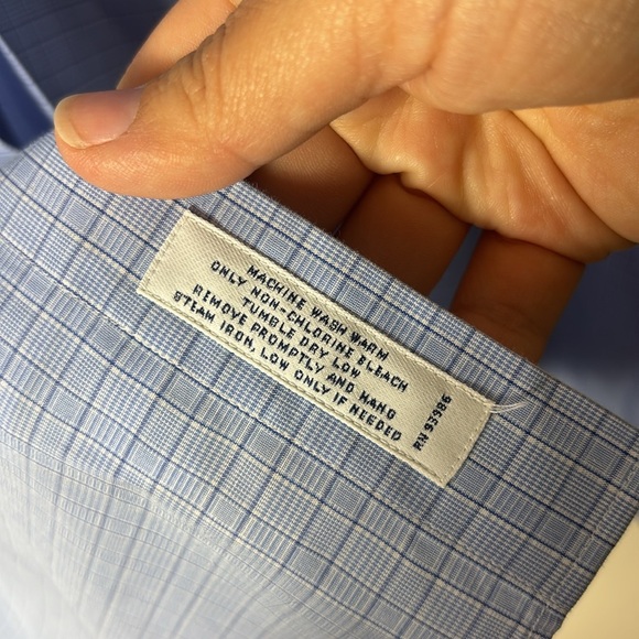 Brooks Brothers Non Iron Button Down Shirt Light Blue size 17-34 - Picture 6 of 7